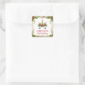 Magical KerstHolly Berries Unicorn Birthday Vierkante Sticker (Tas)