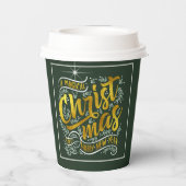 Magical Kersttypografie Gold ID441 Papieren Bekers (Achterkant)