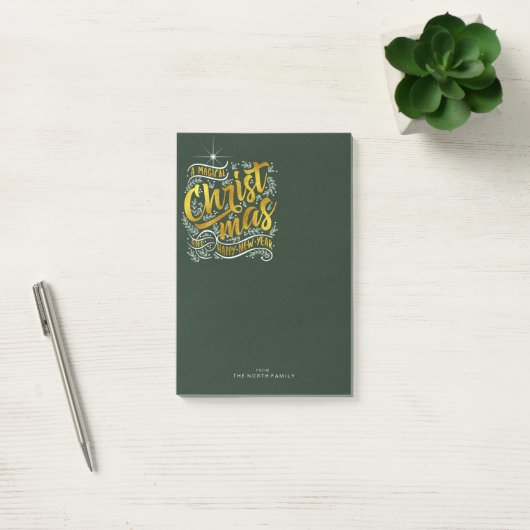 Magical Kersttypografie Gold ID441 Post-it® Notes (Kantoor)