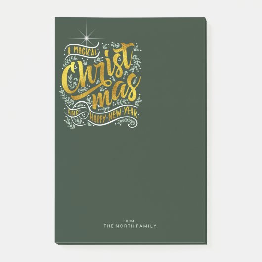 Magical Kersttypografie Gold ID441 Post-it® Notes (Voorkant)