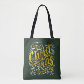 Magical Kersttypografie Gold ID441 Tote Bag (Voorkant)