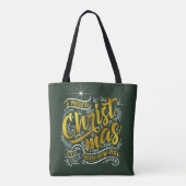 Magical Kersttypografie Gold ID441 Tote Bag (Achterkant)