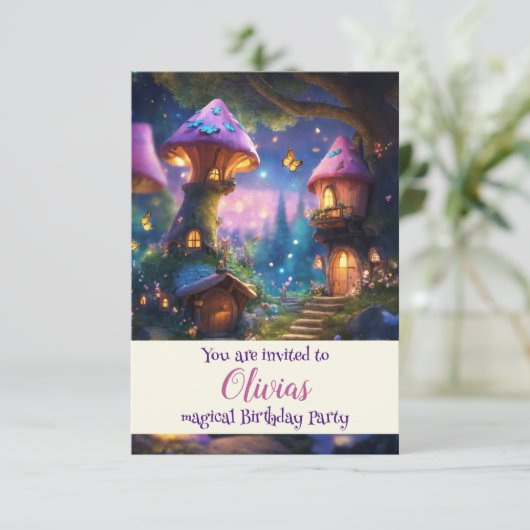 Magical Kids Verjaardag uitnodiging (Staand voorkant)