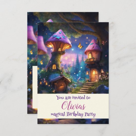 Magical Kids Verjaardag uitnodiging (Voorkant / Achterkant)