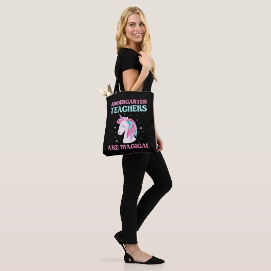 Magical Kindergarten Teacher Unicorn Education Tote Bag (Op model)
