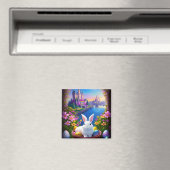 Magical landscape with rabbit and magical castles magneet (Insitu (Vaatwasser))