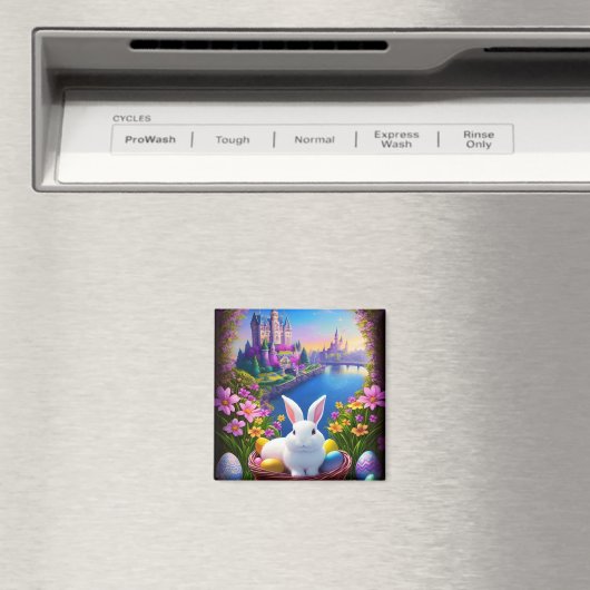 Magical landscape with rabbit and magical castles magneet (Insitu (Vaatwasser))