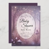 Magical Lavender Fairy Lights Baby shower Kaart (Voorkant / Achterkant)