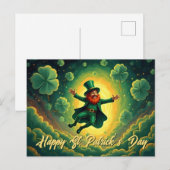 Magical Leprechaun St. Patrick’s Day Art Briefkaart (Voorkant / Achterkant)
