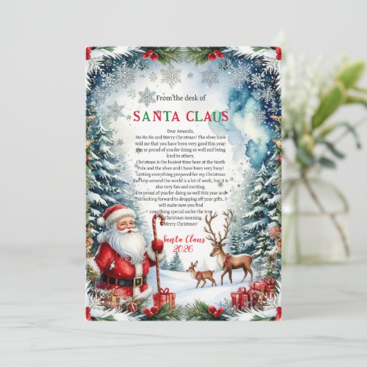 Magical Letter from Santa Card Kaart (Staand voorkant)