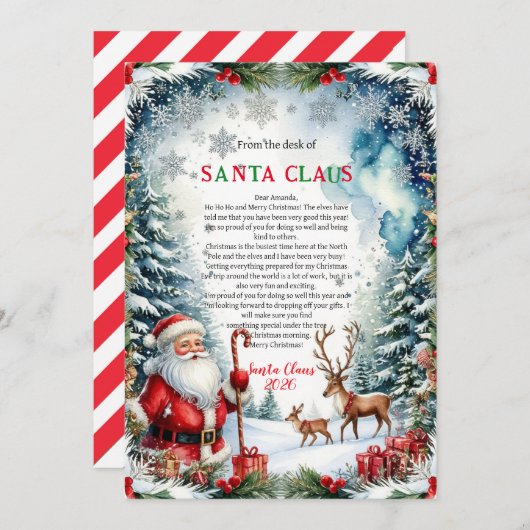 Magical Letter from Santa Card Kaart (Voorkant / Achterkant)