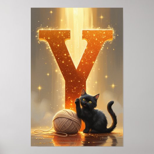 Magical Letter Y Wall Art Poster for Kids Room (Voorkant)