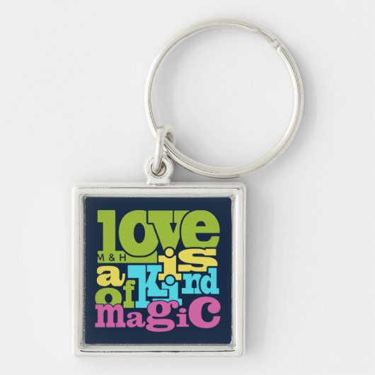 Magical Love Custom monogram key chain Sleutelhanger (Voorkant)