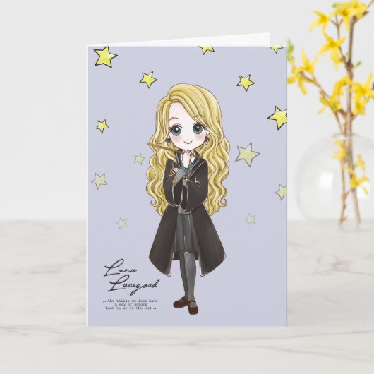 Magical Luna Lovegood Waterverf Kaart (Gele Bloem)