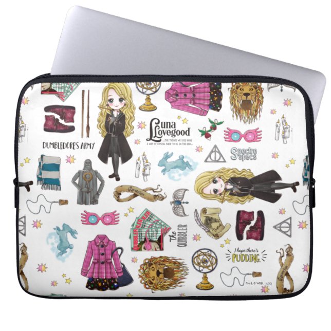 Magical Luna Lovegood Waterverf Laptop Sleeve (Voorkant)