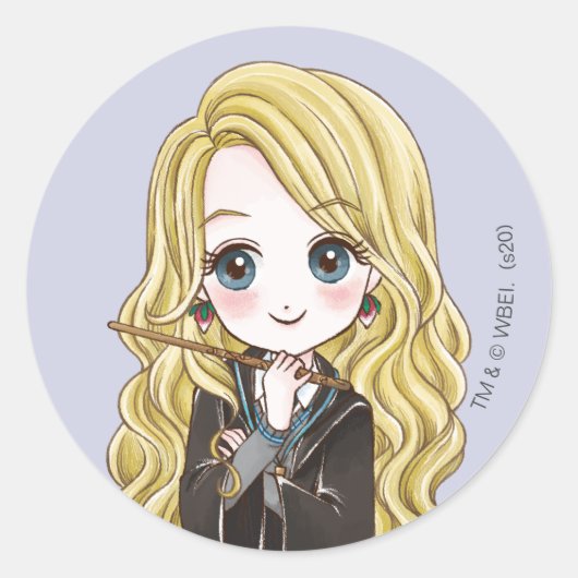 Magical Luna Lovegood Waterverf Ronde Sticker (Voorkant)