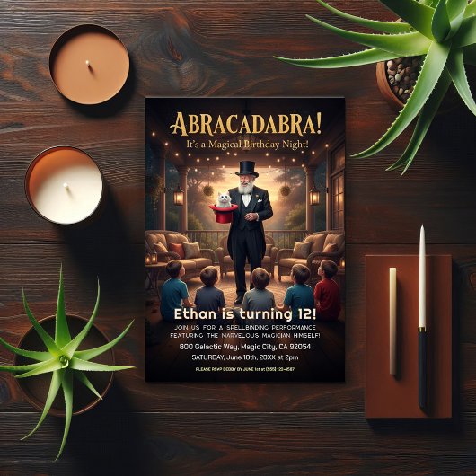 Magical Magician Birthday Party Kaart