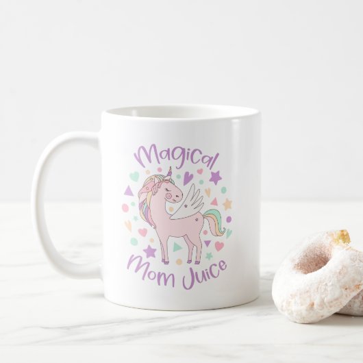Magical Mam Juice Cute Pastel Unicorn Paars Koffiemok (Met donut)