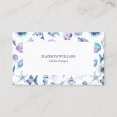 Magical marine creatures pattern marine biologist visitekaartje (Voorkant)