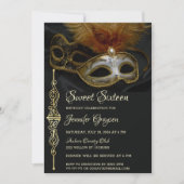 Magical Masquerade Ball Birthday Invitation Kaart (Voorkant)