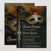 Magical Masquerade Ball Birthday Invitation Kaart (Voorkant / Achterkant)