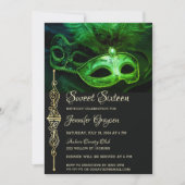 Magical Masquerade Ball Birthday Invitation Kaart (Voorkant)