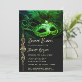 Magical Masquerade Ball Birthday Invitation Kaart