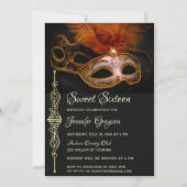 Magical Masquerade Ball Birthday Invitation Kaart (Voorkant)