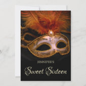 Magical Masquerade Ball Birthday Invitation Kaart (Achterkant)