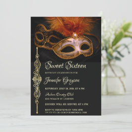 Magical Masquerade Ball Birthday Invitation Kaart