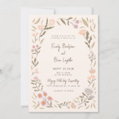 Magical Meadow Pastel Flowers Huwelijksuitnodiging Kaart (Voorkant)