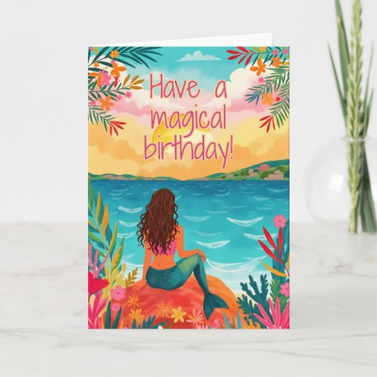 Magical Mermaid Birthday Card Bedankkaart (Voorkant)
