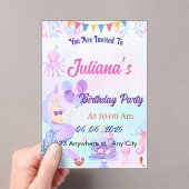 Magical  Mermaid Birthday Invitation Acryl Uitnodigingen (Insitu (Draagbaar))