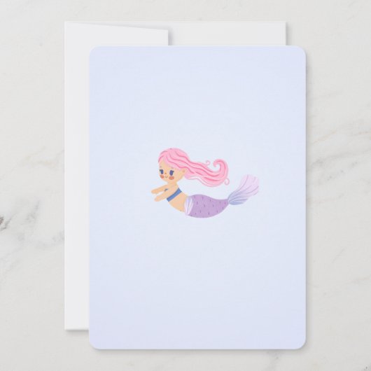 Magical Mermaid Birthday Invitation Kaart (Achterkant)