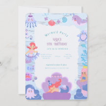 Magical Mermaid Birthday Invitation