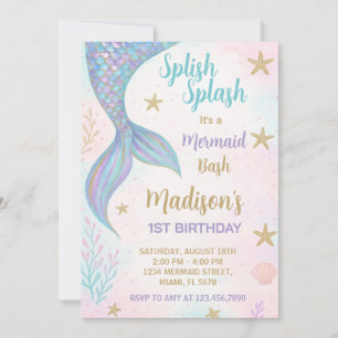 Magical Mermaid Birthday Invitation Kaart