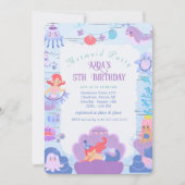Magical Mermaid Birthday Invitation Kaart (Voorkant)