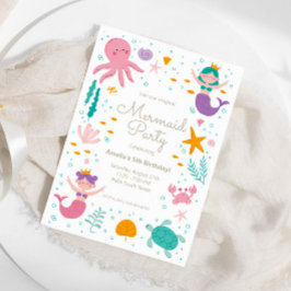 Magical Mermaid Birthday Invitation Kaart