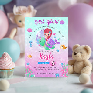 Magical Mermaid Birthday Invitation Kaart