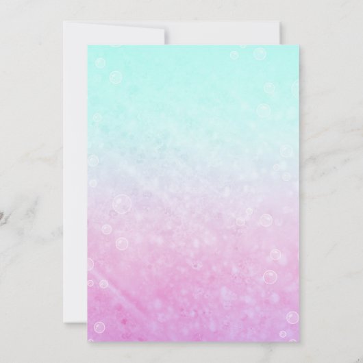 Magical Mermaid Birthday Invitation Kaart (Achterkant)