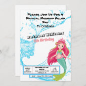 Magical Mermaid Birthday Invitation Kaart (Voorkant / Achterkant)