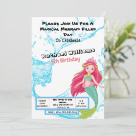 Magical Mermaid Birthday Invitation Kaart