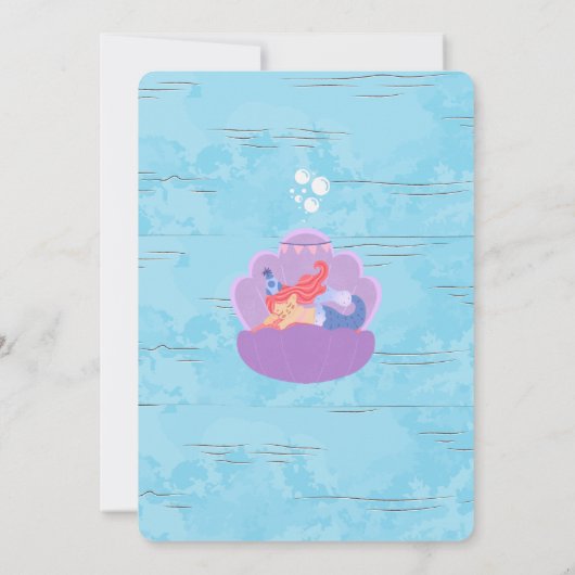 Magical Mermaid Birthday Invitation Kaart (Achterkant)