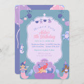 Magical Mermaid Birthday Invitation Kaart (Voorkant / Achterkant)