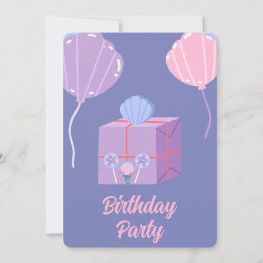 Magical Mermaid Birthday Invitation Kaart (Achterkant)