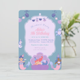 Magical Mermaid Birthday Invitation Kaart