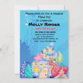 Magical Mermaid Birthday Invitation Kaart