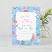 Magical Mermaid Birthday Invitation