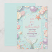 Magical Mermaid Birthday Kaart (Voorkant / Achterkant)