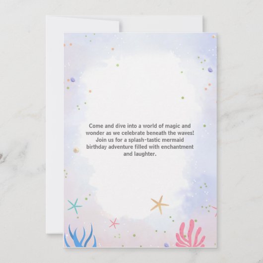 Magical Mermaid Birthday Kaart (Achterkant)